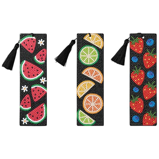 Fruit 3-Piece Diamond Art Bookmark Kit by Make Market®